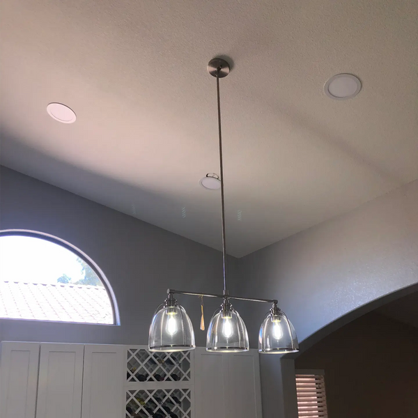 Hanging light in kitchen