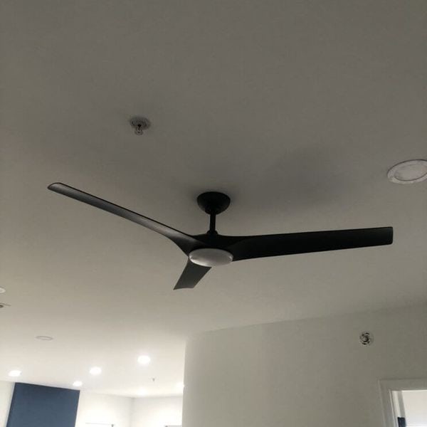 Black three blade LED ceiling fan