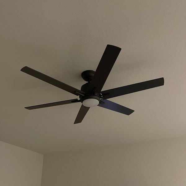 Ceiling fan installed in living room.